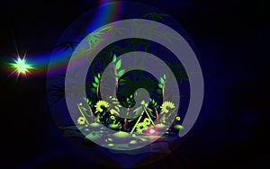 A magical world in dark.