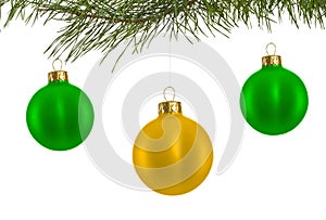Magically decorated Christmas Tree with balls photo