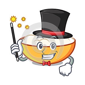 Magician cottage cheese mascot cartoon