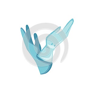 Magician gloves flat vector illustration. Magic trick, mystery entertainment. Illusionist accessory, clothing isolated