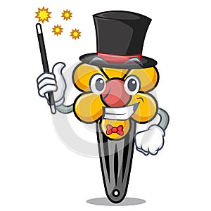 Magician hair clip mascot cartoon