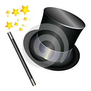 Magician hat on white background.