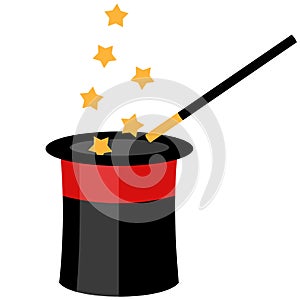 Magician hat on white background