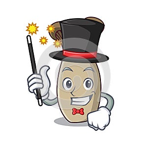 Magician king trumpet mushroom mascot cartoon