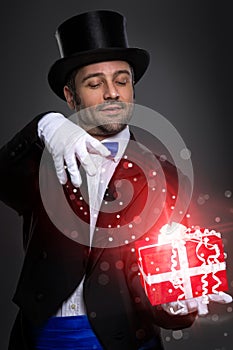 Magician with magic gift