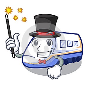 Magician miniature shinkansen train in cartoon shape