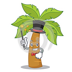 Magician palm tree character cartoon
