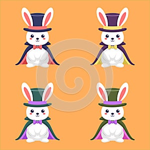 Magician Rabbit Cartoon Vector