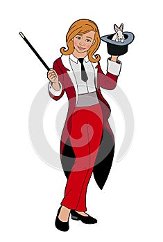 Magician with a rabbit