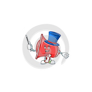 Magician red loudspeaker with cartoon mascot style