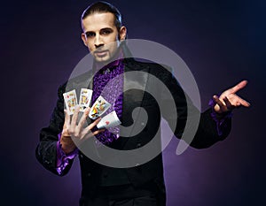 Magician in stage costume