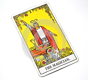 The Magician Tarot Card Power Intelect Magic Control White Background photo