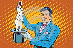 Magician trick rabbit