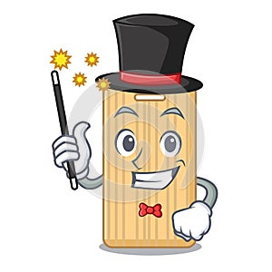 Magician wooden cutting board mascot cartoon