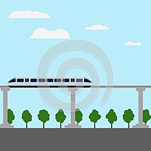 Maglev rail train vector illustration.