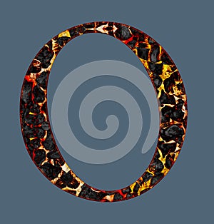 Magma Letter Alphabet Letter O photo