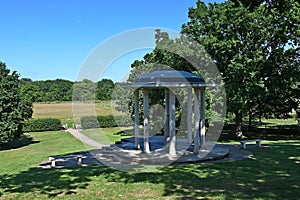 The Magna Carta memorial at Runnymede, Surrey on a summer`s day