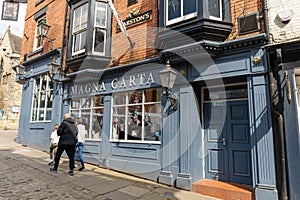 The Magna Carta public house on Steep Hill in the city of Lincoln, UK