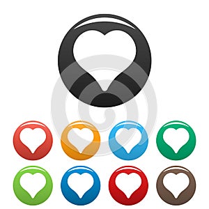 Magnanimous heart icons set color vector