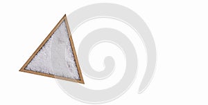 Magnesium chloride in the triangular bowl - White background
