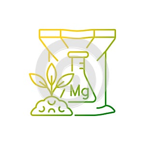 Magnesium fertilizer gradient linear vector icon