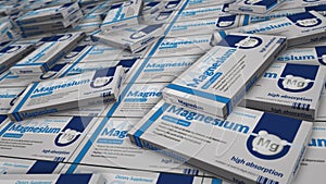 Magnesium tablets pack 3d illustration