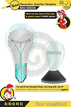 Physics, basic electric circuit experiment, open circuit and closed circuit concept, New generation question template