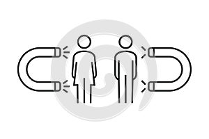 Magnet attract person. Illustration vector