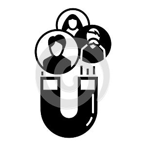 Magnet client retention icon, simple style photo