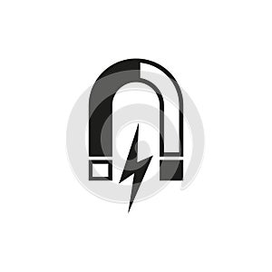 Magnet icon. Magnetic and attract, physics symbol. Flat design. Stock - Vector photo
