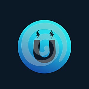 Magnet, magnetism vector icon