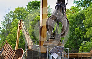 Magnet in Metal Salvage Yard