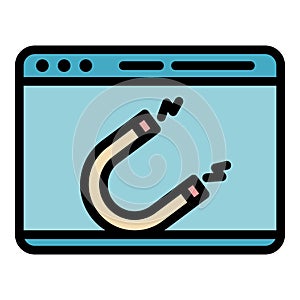 Magnet web page icon color outline vector