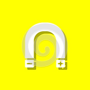 magnet white icon with shadow