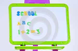 Magnetic board with abacus isolated on white - rendering