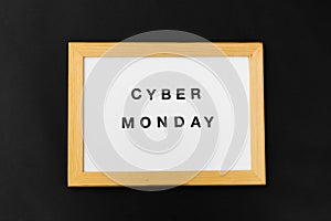 Magnetic board with cyber monday words