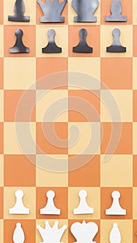 Magnetic chessboard. Education concept, chess lesson, intellectual game