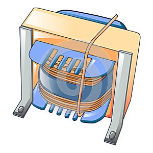 Magnetic coil icon, cartoon style