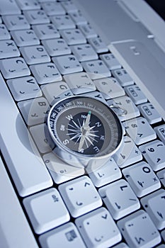 Magnetic compass on a laptop