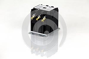 Magnetic contactor on white background.