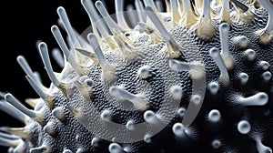 Magnetic Elegance: Exploring Macro Details of White Ferrofluid\'s Hexagonal Biogenic Structures