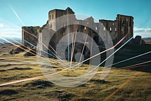 magnetic field lines around an ancient ruin