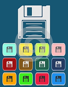 Magnetic floppy disc icon