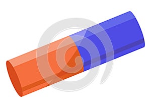 Magnetic force and electromagnetic field. Polar magnet scheme. Educational magnetism physics presentation, horseshoe and