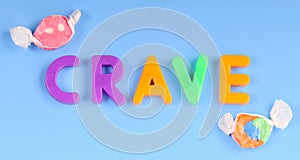 Magnetic letters spelling crave photo