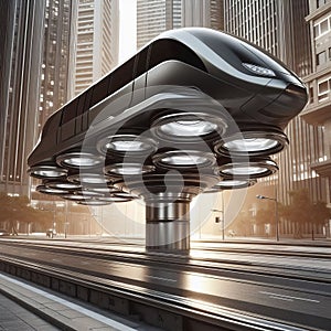 Magnetic Levitation Commuter Streamlined design utilizing powerf photo