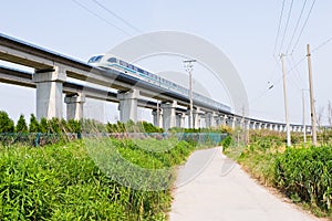 Magnetic levitation train photo