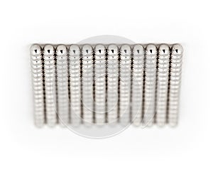 Magnetic metal balls in a row