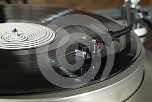 Magnetic phonograph cartridge close up