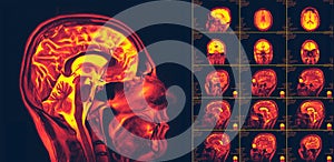 Magnetic resonance imaging of the brain. MRI scan